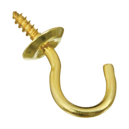 National Mfg Sales 0.75 in. Solid Brass Cup Hook, 5PK 5706551